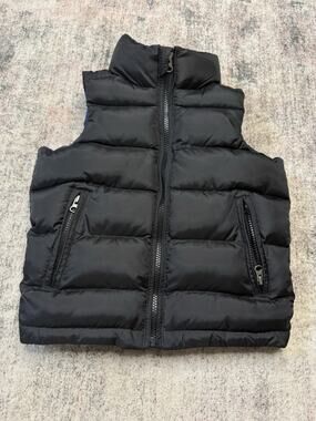 Gap Kids Navy Black Puffer Vest Zip Up Jacket Winter Warm Fall Sz XS/4-5